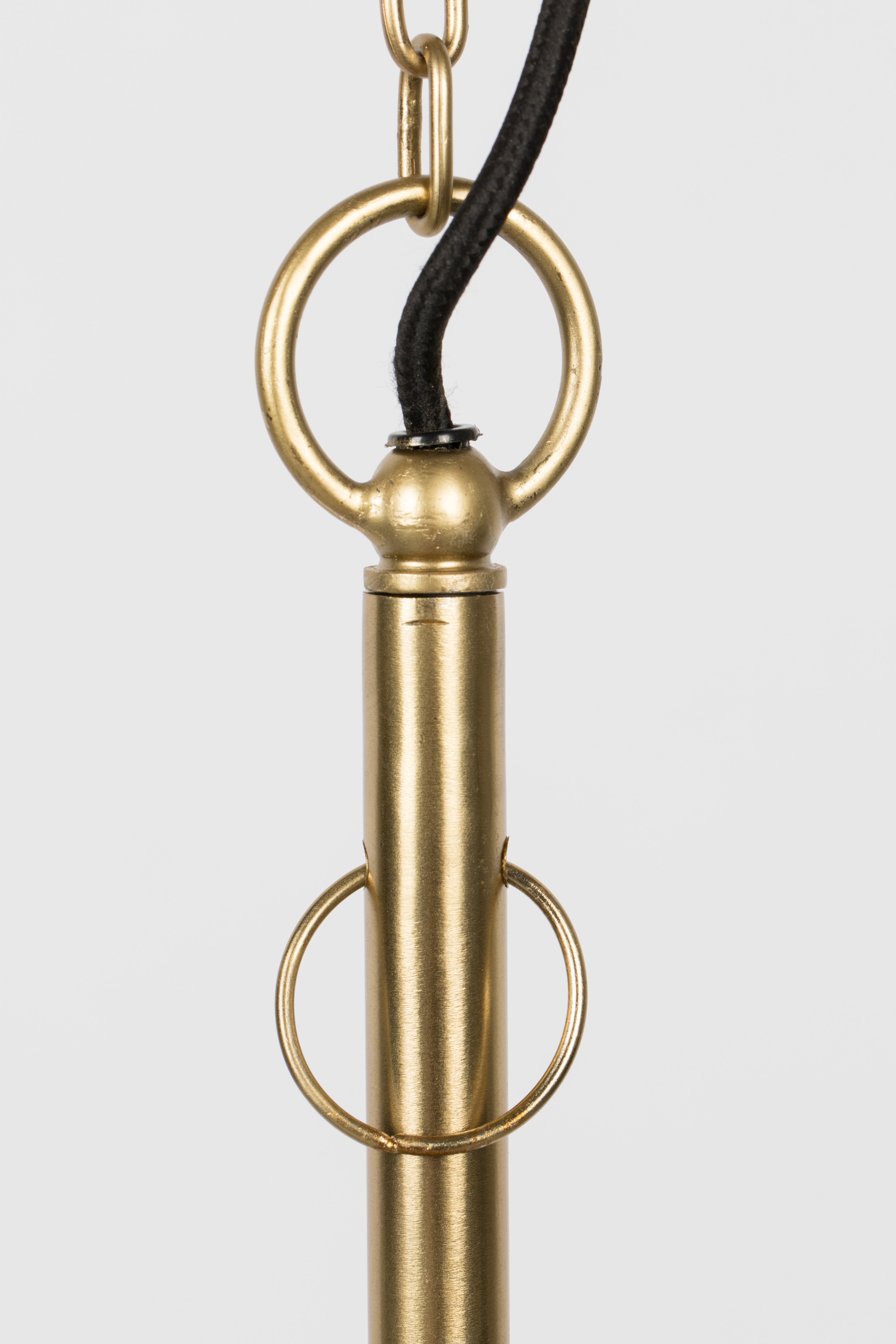 Bold Monkey Angel On Fire Ribbed Glass & Gold Pendant Lamp Medium
